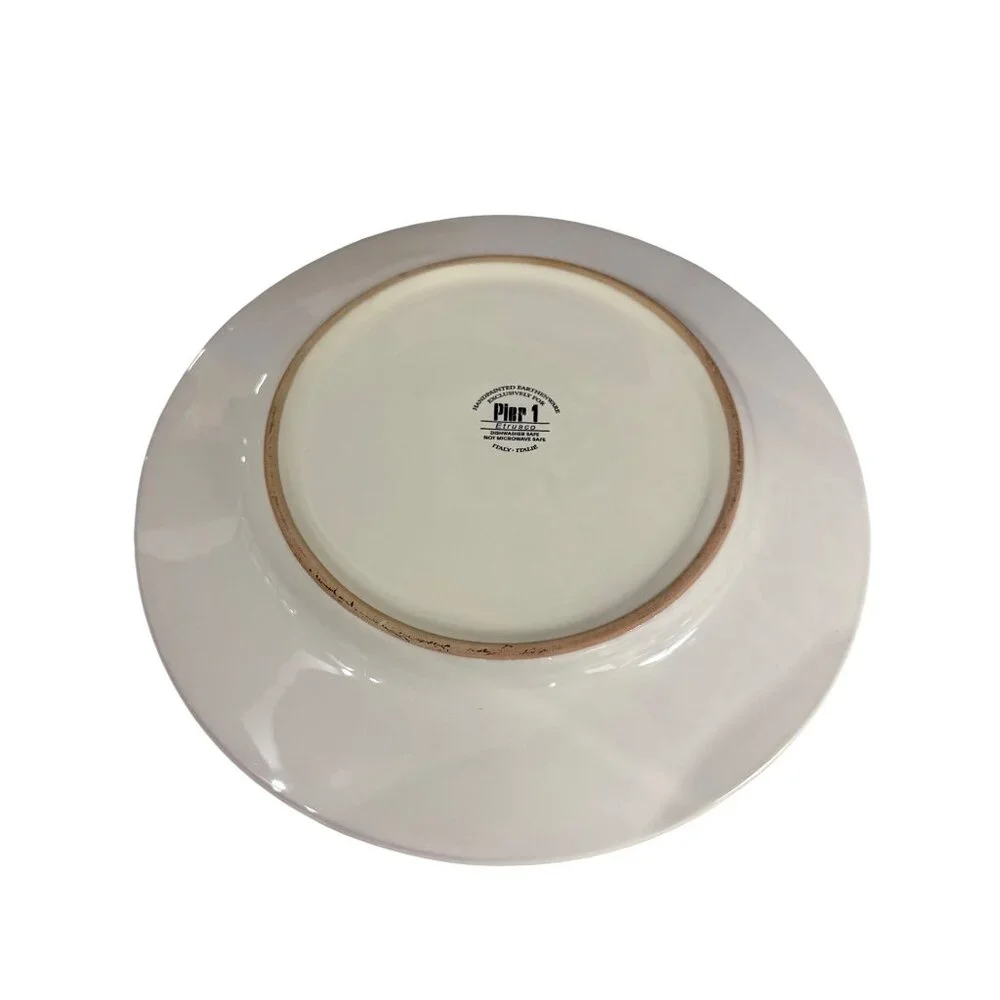 Handpainted Pier 1 Set of 2 Etrusco Earthenware Plates 11 .5